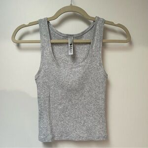 SKIMS Light Gray Ribbed Tank Top